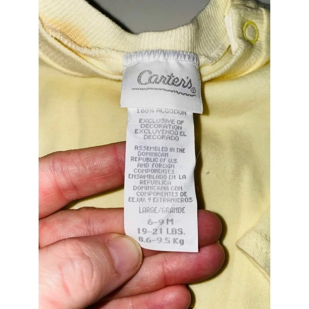 C3 Vintage VTG Carters Infant Baby Shirt Yellow New NWT 6 9‎ Months